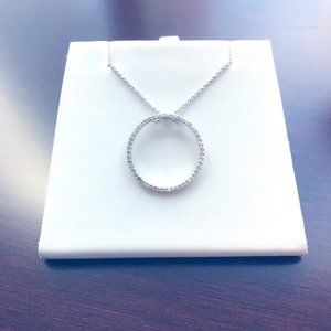 Diamond Circle of Life Necklace | 10K White Gold